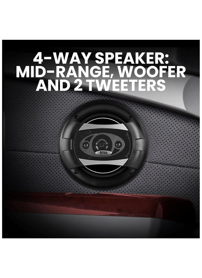 BOSS AUDIO SYSTEMS P65-4C Phantom Series 6.5 Car Door Speakers - 400 Watts Max, 4 Way, Full Range, Tweeters, Coaxial, Sold in Pairs  - Image 5