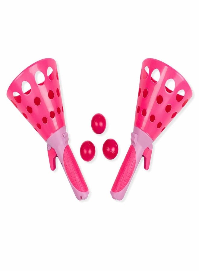 HARSHIV Click & Catch Twin Ball Game for Kids | Pop & Catch Toy Set with 2 Launchers & 2 Balls | Indoor & Outdoor Sports Toy | Age 3+ (Multiple Colors) (Pink) - Image 1