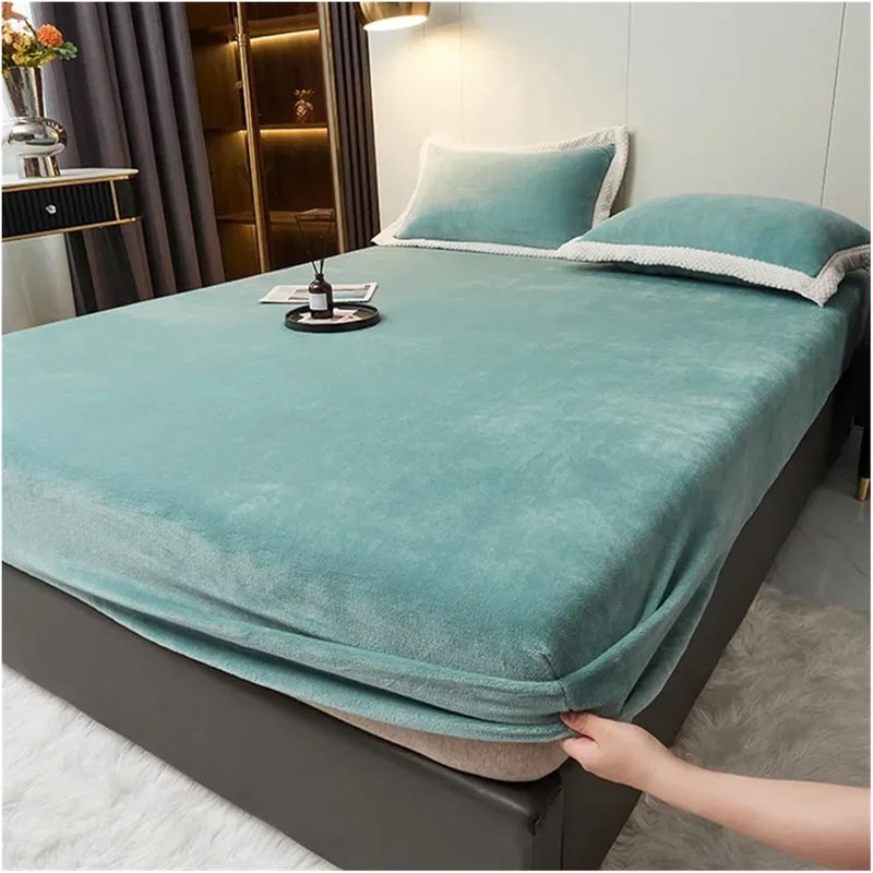 1pc Mattress Cover Winter Warm Thicken Velvet Fitted Bed Sheet Plush Bedding Sheets Non-Slip Single Double - Image 2