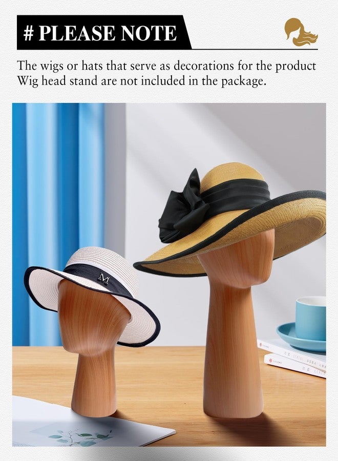 CHADWICK Imitation Wood Mannequin Head, Manikin Head Hat Stand, Wig Head Stand for Displaying Hats and Wigs, Wig Caps Mannequin Head Stand, Art Decoration Model Head, Durable GFRP Material - Image 2