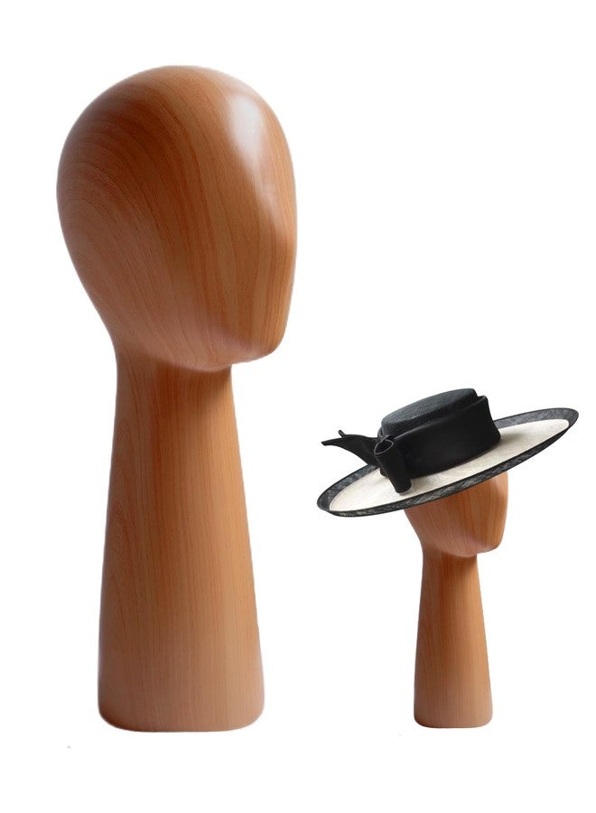 CHADWICK Imitation Wood Mannequin Head, Manikin Head Hat Stand, Wig Head Stand for Displaying Hats and Wigs, Wig Caps Mannequin Head Stand, Art Decoration Model Head, Durable GFRP Material - Image 1