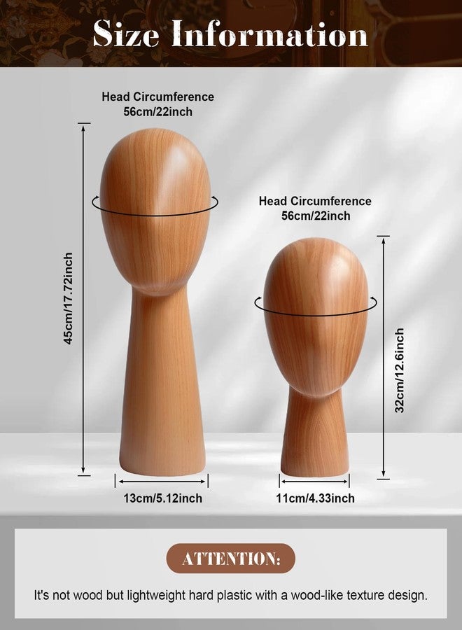 CHADWICK Imitation Wood Mannequin Head, Manikin Head Hat Stand, Wig Head Stand for Displaying Hats and Wigs, Wig Caps Mannequin Head Stand, Art Decoration Model Head, Durable GFRP Material - Image 3