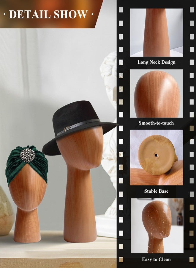 CHADWICK Imitation Wood Mannequin Head, Manikin Head Hat Stand, Wig Head Stand for Displaying Hats and Wigs, Wig Caps Mannequin Head Stand, Art Decoration Model Head, Durable GFRP Material - Image 4