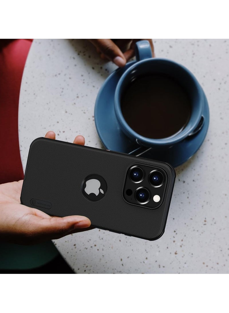 Nillkin Case Cover Super Frosted Pro  With Logo CutOut  Anti-Scratch & Slip  For Iphone 15 Pro Max (Black) - Image 3