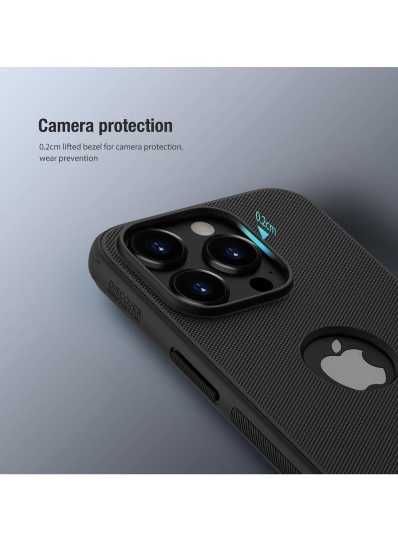 Nillkin Case Cover Super Frosted Pro  With Logo CutOut  Anti-Scratch & Slip  For Iphone 15 Pro Max (Black) - Image 4