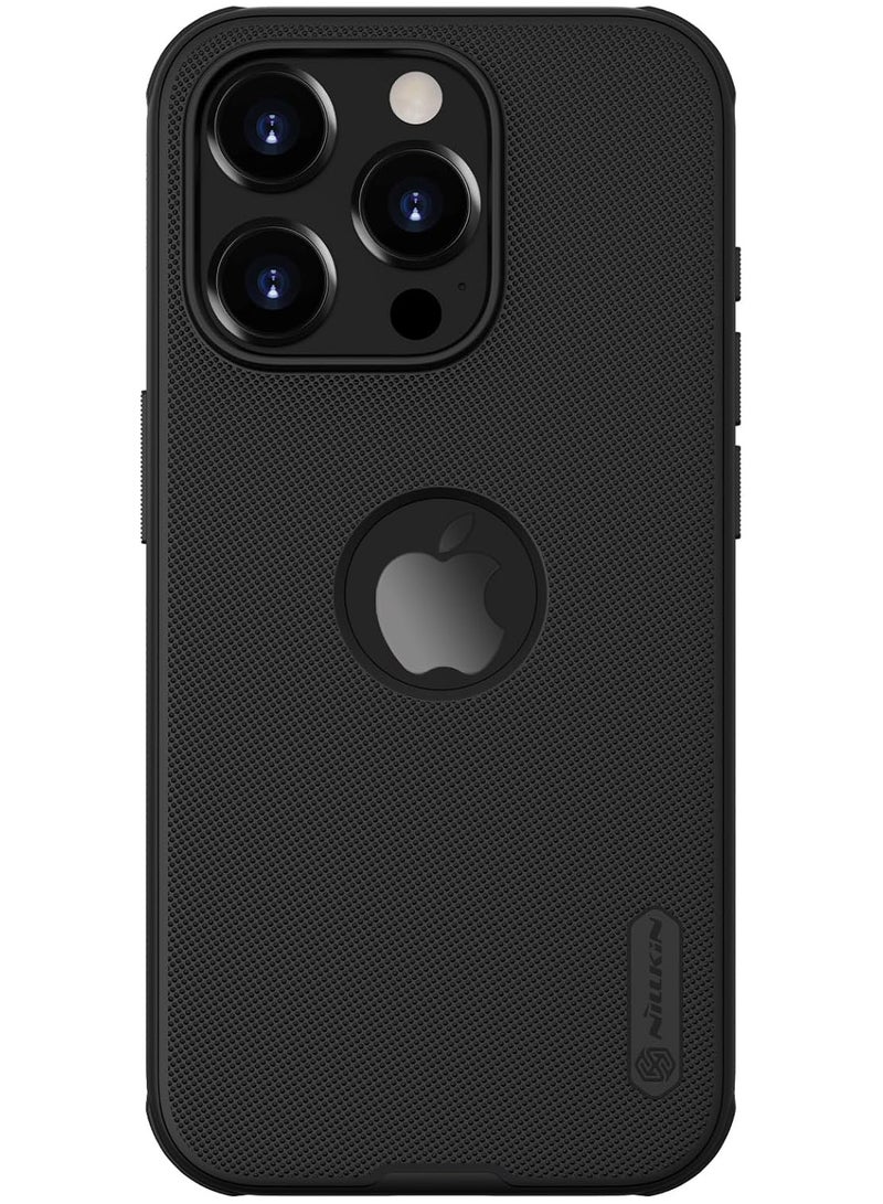 Nillkin Case Cover Super Frosted Pro  With Logo CutOut  Anti-Scratch & Slip  For Iphone 15 Pro Max (Black) - Image 1