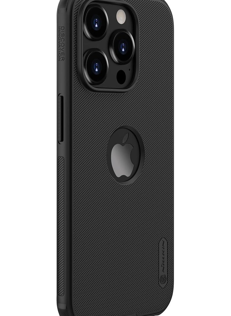 Nillkin Case Cover Super Frosted Pro  With Logo CutOut  Anti-Scratch & Slip  For Iphone 15 Pro Max (Black) - Image 2