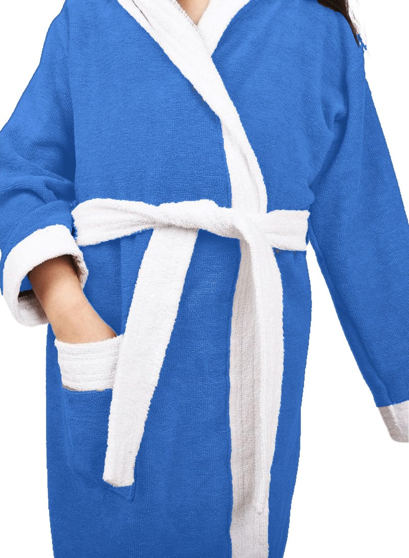 Banotex Baby Bathrobe 100% Cotton Blue Color Comfortable Hooded Baby Bathrobe - Girls and Boys - Image 3