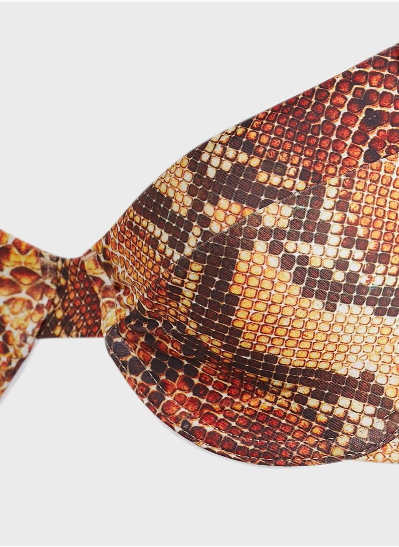 Missguided - Snake Print Underwired Bikini Top - Image 1