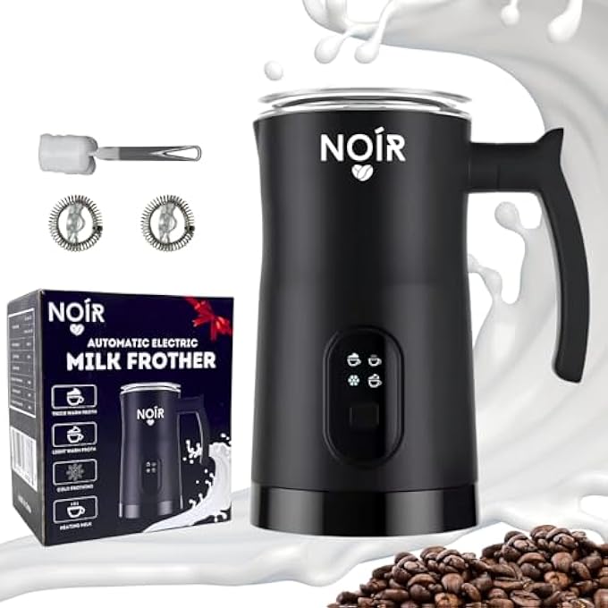 noir Milk Frother 4 In 1 Handheld Electric Froth Maker Large 350Ml Capacity For Coffee Lattes And Cappuccinos Sleek Design Powerful Motor And Easy To Clean Free Cleaning Brush Included - Image 2