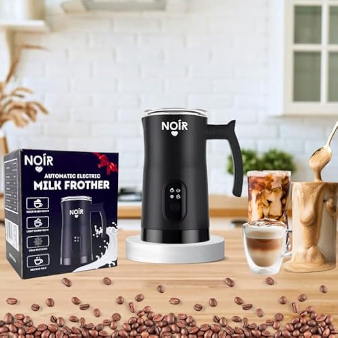 noir Milk Frother 4 In 1 Handheld Electric Froth Maker Large 350Ml Capacity For Coffee Lattes And Cappuccinos Sleek Design Powerful Motor And Easy To Clean Free Cleaning Brush Included - Image 3