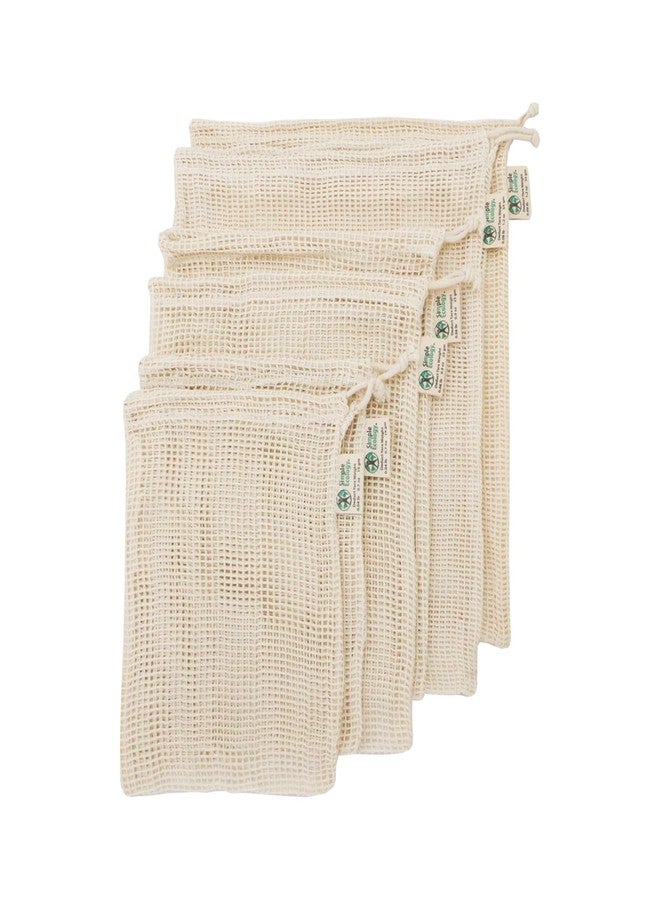 Simple Ecology Reusable Produce Shopping and Storage Bags, Drawstring, Washable Organic Cotton Mesh, Set of 6 with 2 ea. L, M, S - Image 1