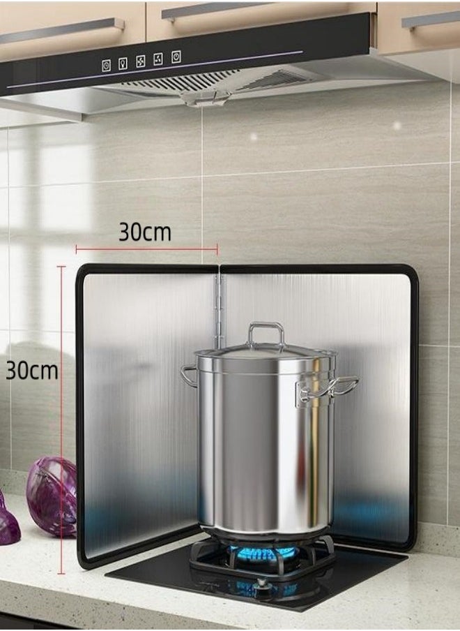 MIXDE Stainless Steel Oil Splash Guard,2 Sided Fry Wall Stove Guard,Foldable Frying Splatter Pan For Kitchen,30x30cm  - Image 5