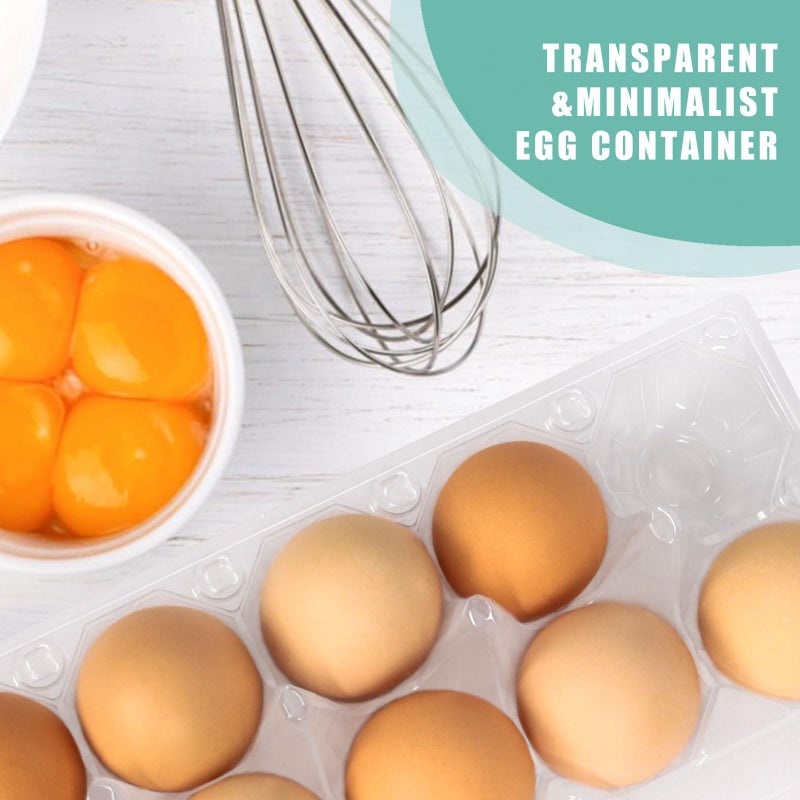 SINLUCESCE 60 Packs 12 Count Clear Egg Cartons, 2 * 6 Grids Design, Perfect for Family, Farm, Markets, Display(Large) - Image 2