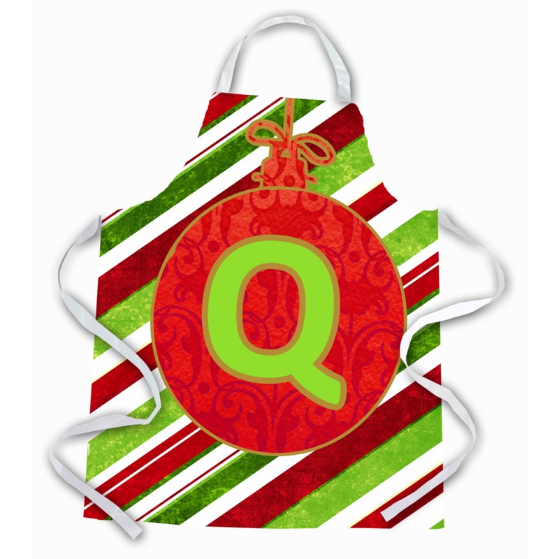 Caroline's Treasures ""Caroline's Treasures CJ1039-QAPRON Christmas Ornament Holiday Initial Letter Q Apron  Large  Multicolor""
