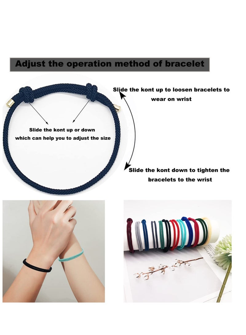Excefore Nautical Braided Handmade Rope String, 12 Pcs Adjustable Braided Friendship Bracelets, Boho Braid Rope Surfer Jewelry, for Men Women Unisex bracelets - Image 4