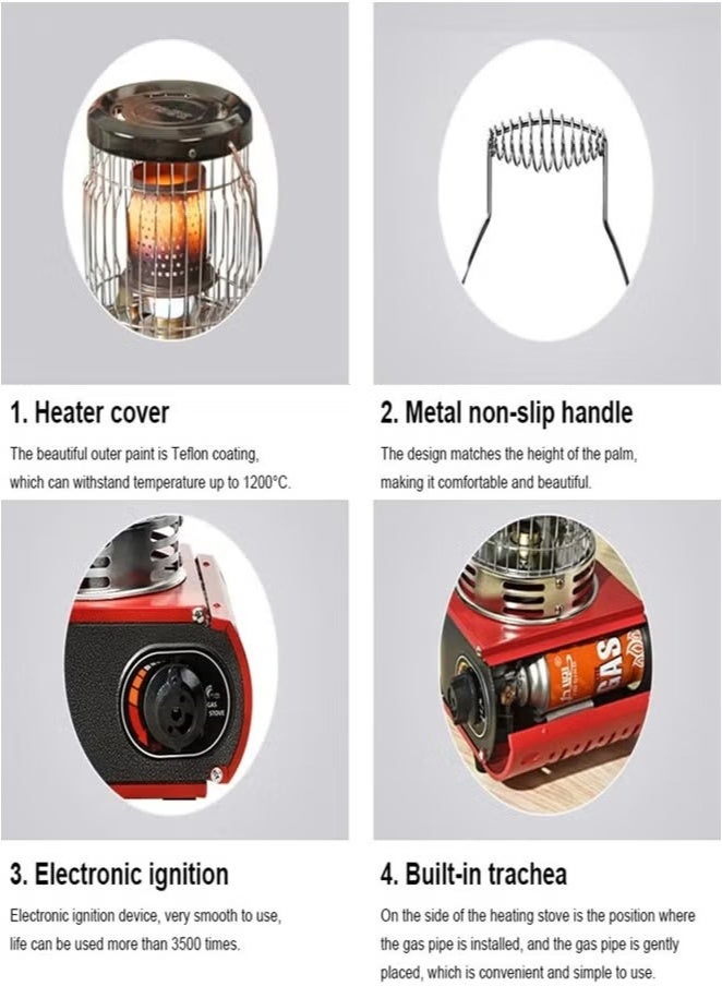 كادي ون دفاية خارجية و موقد متعدد الوظائف للتخييم وصيد السمك بقدرة 2000 واط في الشتاء والمشي لمسافات طويلة - Image 5