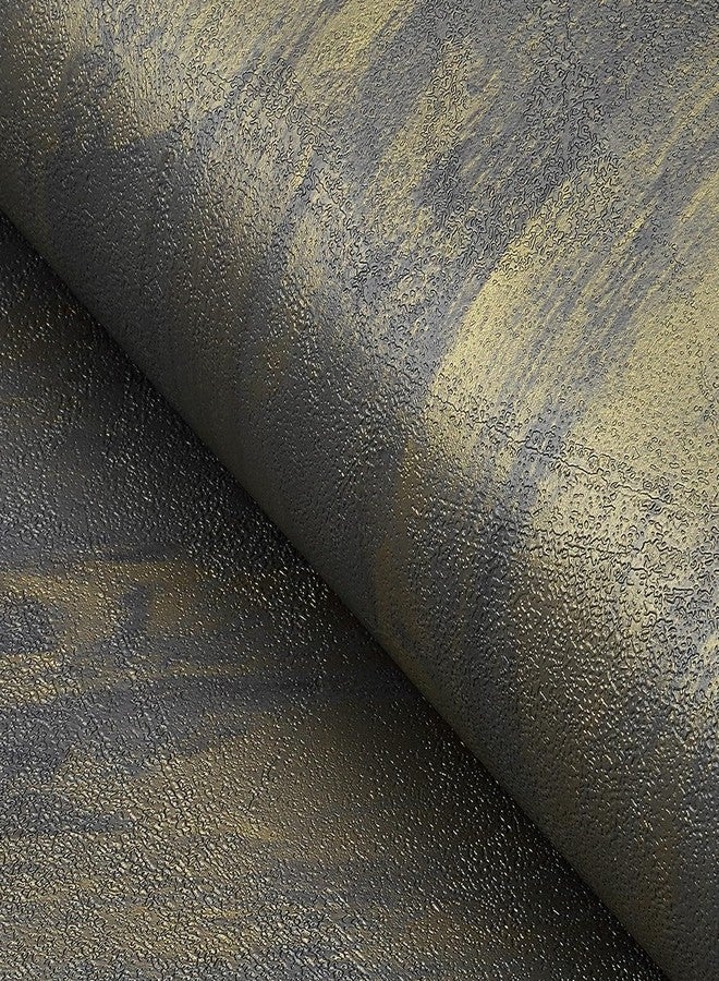 FunStick 16"x240" Grey Gold Stained Concrete Wallpaper Peel and Stick Removable Waterproof Contact Paper Peel and Stick for Countertops Cabinets Textured 3D Cement Vinyl Wall Paper for Bathroom Walls - Image 1