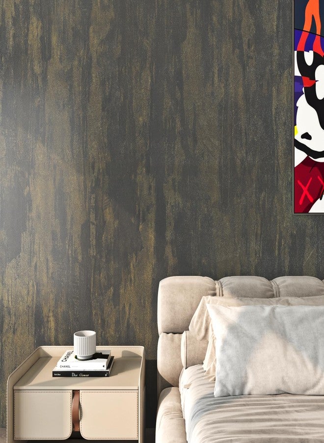 FunStick 16"x240" Grey Gold Stained Concrete Wallpaper Peel and Stick Removable Waterproof Contact Paper Peel and Stick for Countertops Cabinets Textured 3D Cement Vinyl Wall Paper for Bathroom Walls - Image 2