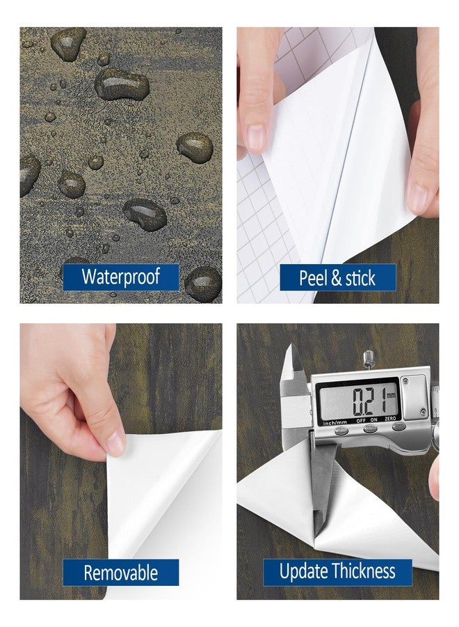 FunStick 16"x240" Grey Gold Stained Concrete Wallpaper Peel and Stick Removable Waterproof Contact Paper Peel and Stick for Countertops Cabinets Textured 3D Cement Vinyl Wall Paper for Bathroom Walls - Image 5