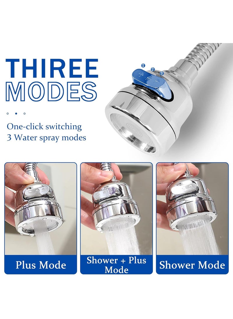 Leeonz Leeonz Universal Faucet Bubbler, Tap Nozzle, Water Saving Filter, 360 Degree Swivel Faucet Adapter, Anti Splash Faucet Nozzle, Faucet Water Diffuser, Pressurized Faucet Filter, Kitchen Bathroom  - Image 3
