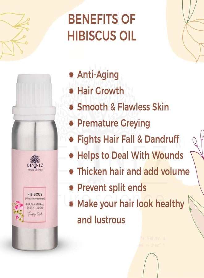 Devinez Hibiscus Essential Oil (Gudhal Ka Tail) 100ml - 100% Pure & Natural in Anodized Aluminum Bottle for Hair Conditioning, Skin Radiance, DIY Face Masks & Aromatherapy - Sweet Exotic Floral Aroma - Image 4