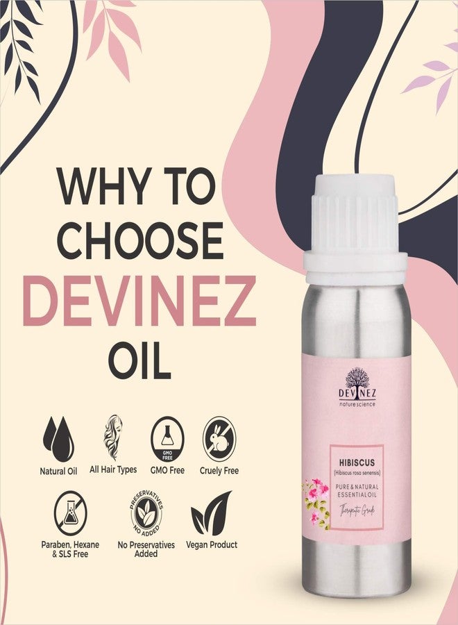 Devinez Hibiscus Essential Oil (Gudhal Ka Tail) 100ml - 100% Pure & Natural in Anodized Aluminum Bottle for Hair Conditioning, Skin Radiance, DIY Face Masks & Aromatherapy - Sweet Exotic Floral Aroma - Image 2