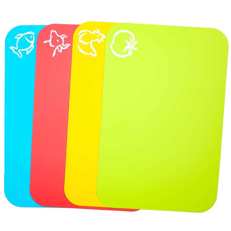 Carrollar Small Flexible Plastic Cutting Board Mats, Cutting Boards Mats With Food Icons, Gripped Back and Dishwasher Safe, Set of 4 (7.5x11.4inch) - Image 4