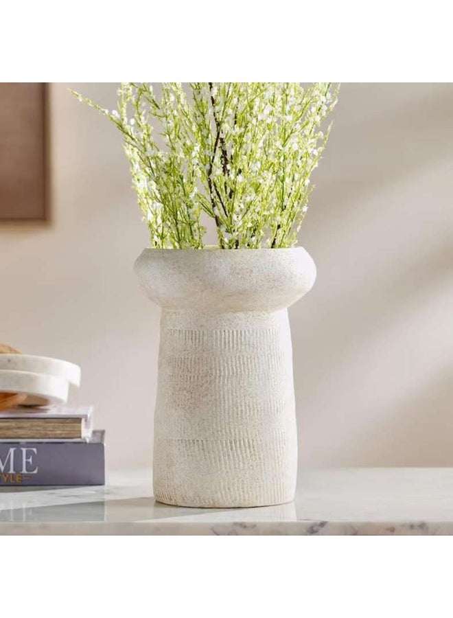 Pan Home Ceramic Footed Vase - Beige - Image 1
