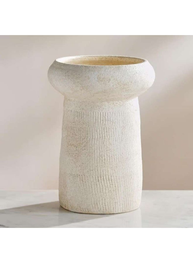 Pan Home Ceramic Footed Vase - Beige - Image 4