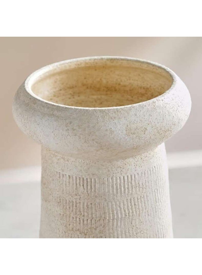 Pan Home Ceramic Footed Vase - Beige - Image 2