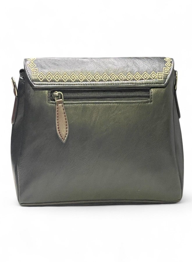 DAZZLE Sling Bag Embroidery Rose Flower Bags For Women (Black) - Image 2