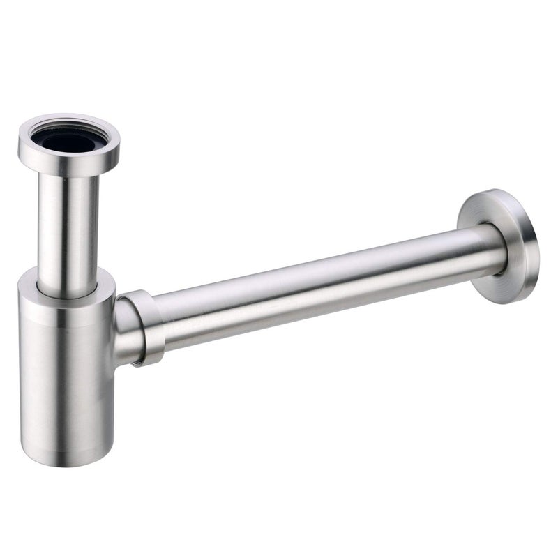 BESTILL Bottle P Trap Drain Kit for Bathroom Basin Sink, Brushed Nickel - Image 1