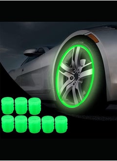 Executive LLC Auto Dust Tyre Valve Caps Fluorescent Valve Caps Tyre Decoration Car Motorcycle Bicycle Wheel Hub Glowing Valve Covers (Pack of 4 Pcs) Green  - Image 2
