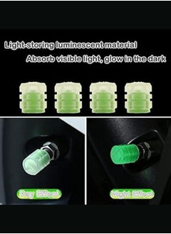 Executive LLC Auto Dust Tyre Valve Caps Fluorescent Valve Caps Tyre Decoration Car Motorcycle Bicycle Wheel Hub Glowing Valve Covers (Pack of 4 Pcs) Green  - Image 5