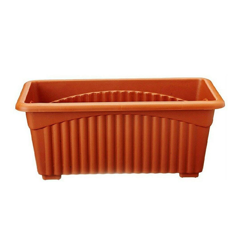 Go Hooked Rectangular Plastic Pots for Plants, Jupiter Flower Pots for Home, Window Display, Garden (Set of 5, Blue) (35 x 18.5 x 15 cm) - Image 5