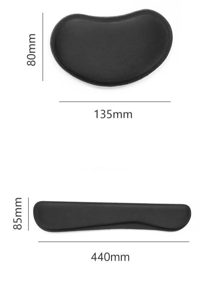 Ergonomic Memory Foam Keyboard Wrist Rest Mouse Wrist Rest Mouse Pad Set with Fabric Anti-slip Rubber Base - Image 3