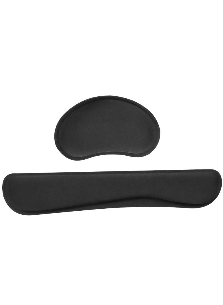 Ergonomic Memory Foam Keyboard Wrist Rest Mouse Wrist Rest Mouse Pad Set with Fabric Anti-slip Rubber Base - Image 2
