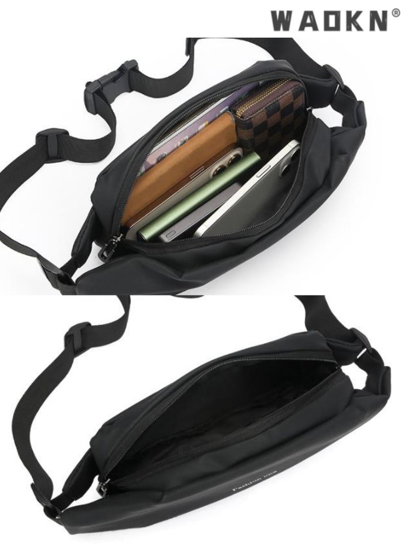 WAOKN Fashionable Crossbody Bag, Waist Pack, Outdoor Travel bag,Business Chest Bag, Multifunctional Sports Shoulder Bag, Waterproof Sling Pack, Ideal for Daily Commute, Adventure, and Exercise  - Image 4