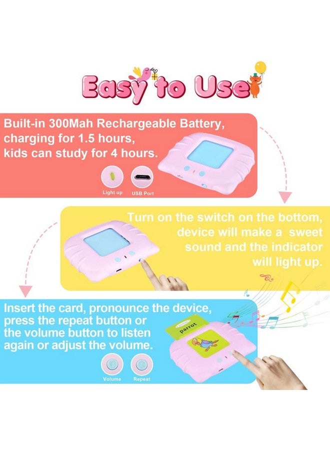 في جراسب لعبة بطاقات تعليمية تفاعلية للأطفال من VGRASSP، تتضمن كلمات إنجليزية ناطقة، مناسبة لمرحلة ما قبل المدرسة، لون وردي - Image 3