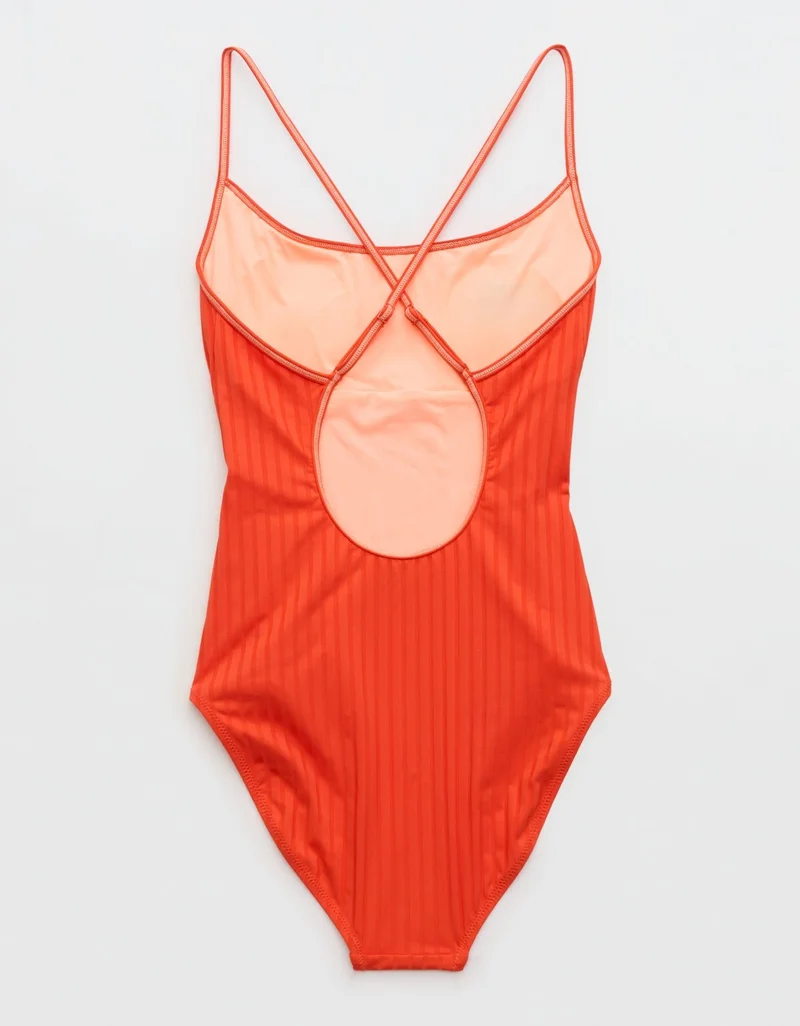 Aerie  Aerie Scoop Ribbed Full Coverage One Piece Swimsuit for Women | Best Price UAE