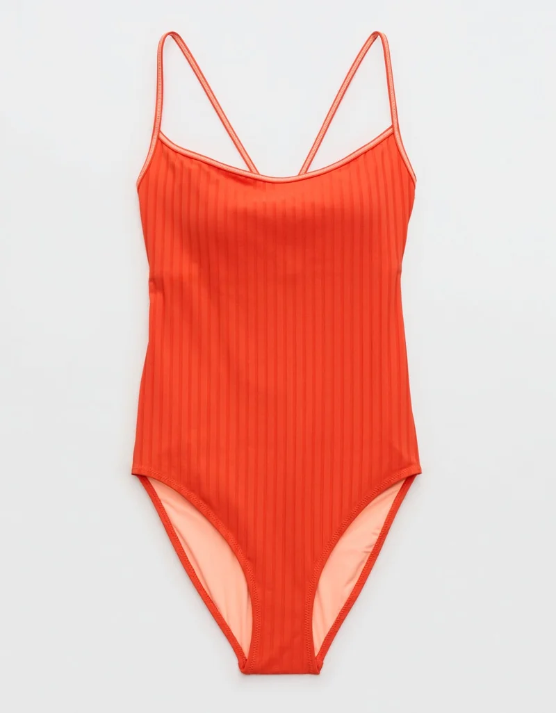 Aerie  Aerie Scoop Ribbed Full Coverage One Piece Swimsuit for Women | Best Price UAE