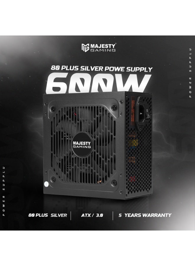 ماجيستي مزود طاقة ماجيستي 600 واط – غير معياري – كفاءة 80+ – مكثفات 105° – تصميم منخفض الضوضاء – ATX - Image 2