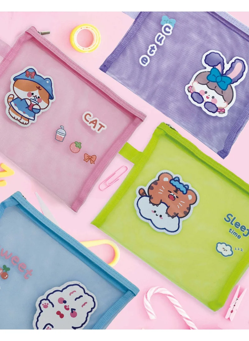 Kağıt Gemi Dükkan Paper Ship Shop Green Sleepy Cat Transparent Bag