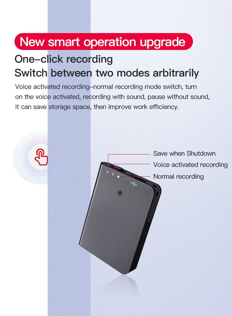 Professional Mini Voice Activated Recorder Mini Audio Recorder with 16GB Super Audio DSP Processor - Intelligent Digital Voice Recorder for Lectures - Mini Voice Recorder - Small Recording Device