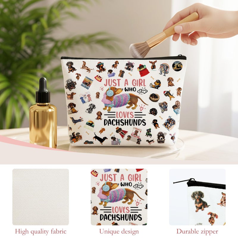 INCOK Dachshund Gifts Set for Women, 6 Pcs Funny Dachshund Presents with 16OZ Glass Cup Scented Candles Makeup Bag Sock Keychain and Necklace, Pet Dog Lovers Gift for New Puppy Owners - Image 5