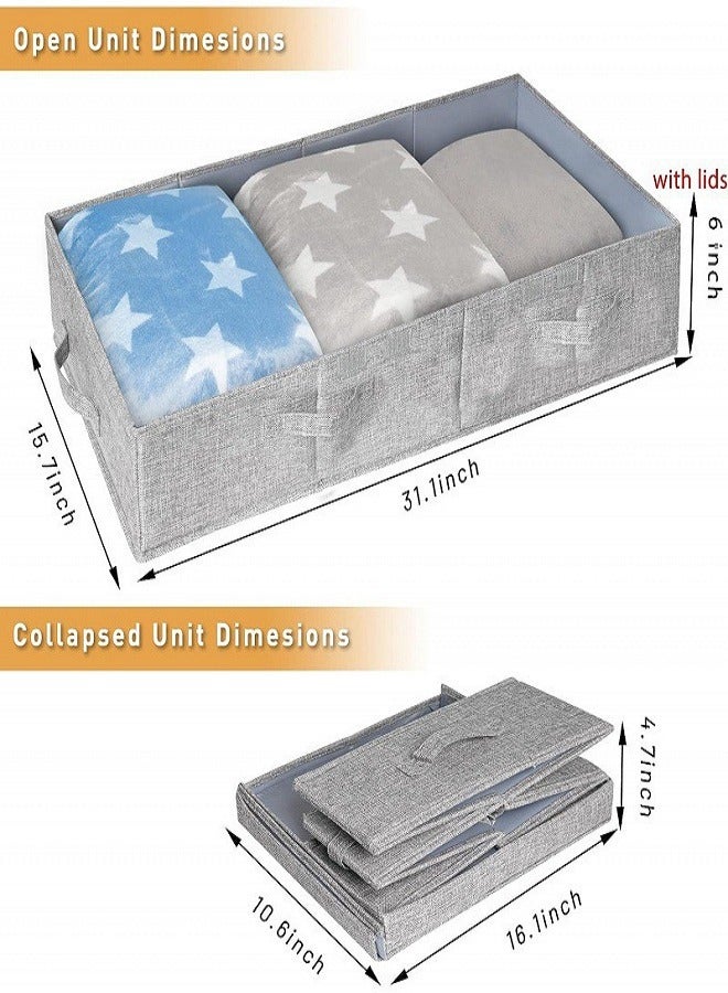 Foldable Under-Bed Storage Box with Lid – Fabric Organizer for Clothes, Blankets, and Toys | Space-Saving Wardrobe Storage Solution  - Image 3