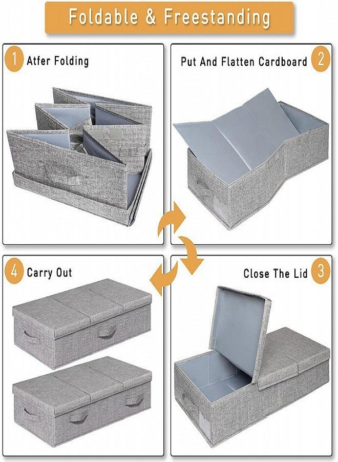 Foldable Under-Bed Storage Box with Lid – Fabric Organizer for Clothes, Blankets, and Toys | Space-Saving Wardrobe Storage Solution  - Image 2