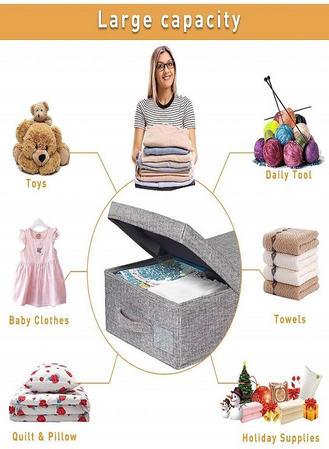 Foldable Under-Bed Storage Box with Lid – Fabric Organizer for Clothes, Blankets, and Toys | Space-Saving Wardrobe Storage Solution  - Image 5