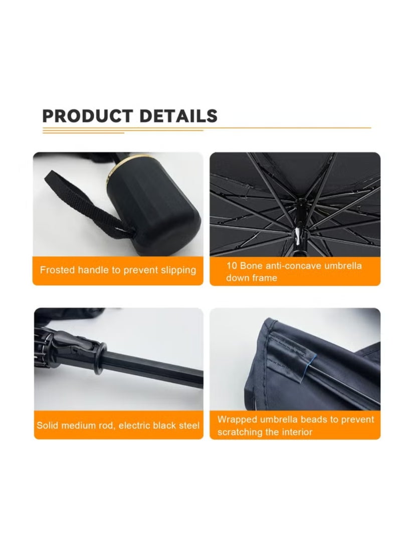 Foldable Car Front Windshield Sunshade Umbrella, 55x31 Inches - UV & Heat Protection - Image 4
